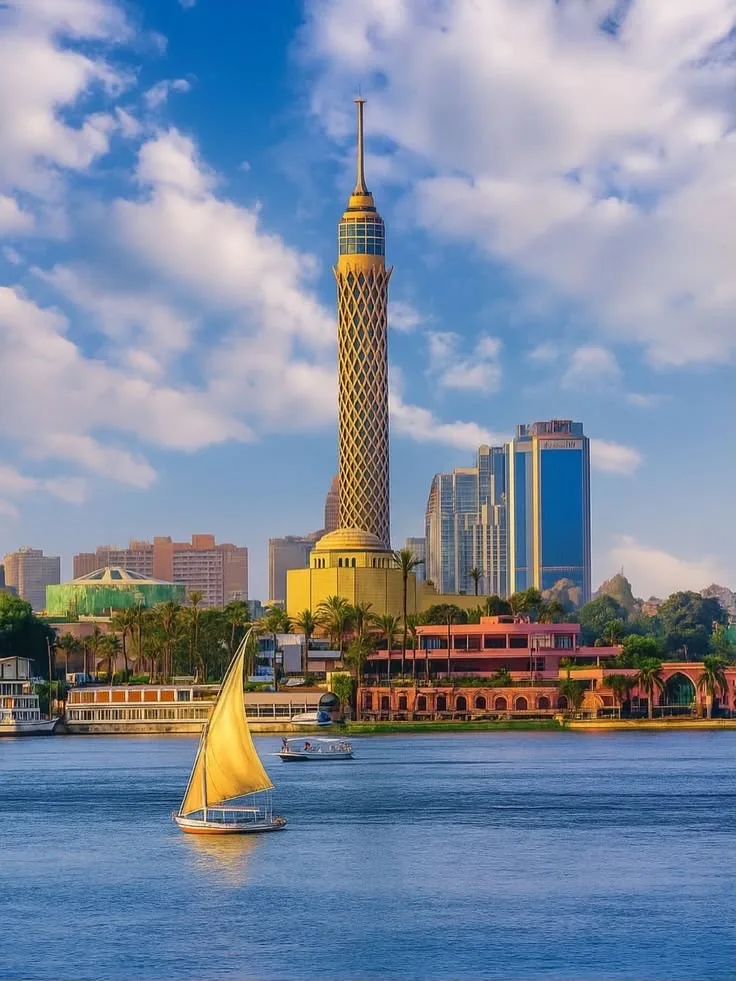 The Cairo Tower rising above the Nile
