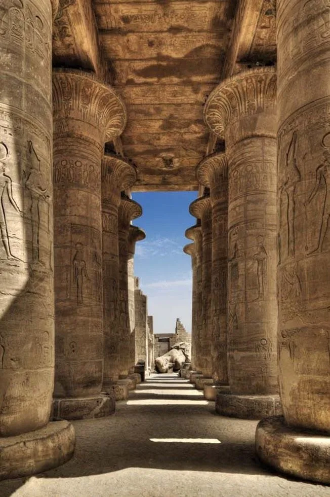 The great hypostyle hall of Karnak Temple in Luxor