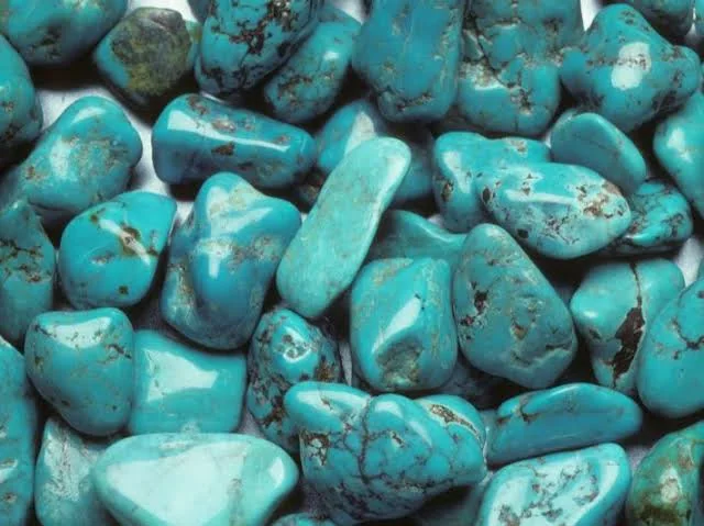 Polished turquoise stones